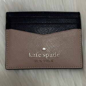 Kate Spade Two-Tone Black & Taupe Cardholder